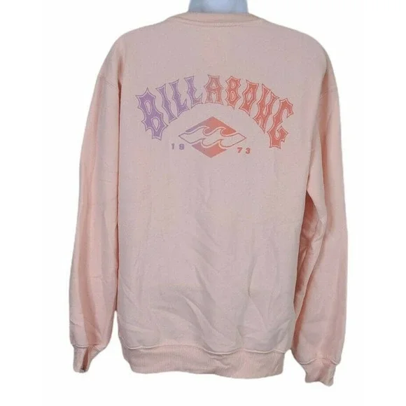 NWT Billabong Heritage Arc Graphic crew neck Sweatshirt Blush Pink Small - Picture 5 of 8